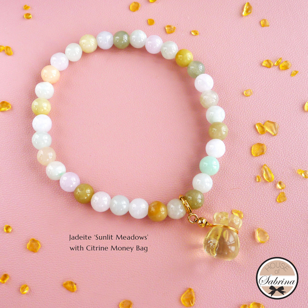 JADEITE SUNLIT MEADOWS GEMSTONE LUCKY CHARM BRACELETS