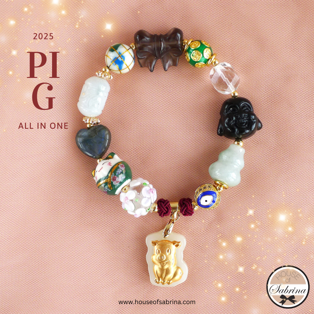 2025 PIG All In One Zodiac Gemstone Lucky Charm Bracelet