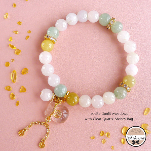 JADEITE SUNLIT MEADOWS GEMSTONE LUCKY CHARM BRACELETS