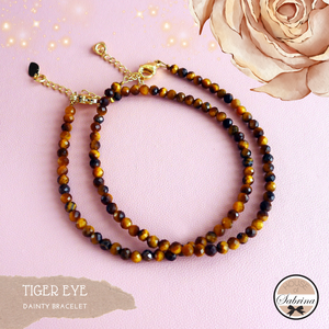 DAINTY 3MM TIGER EYE GEMSTONE BRACELETS