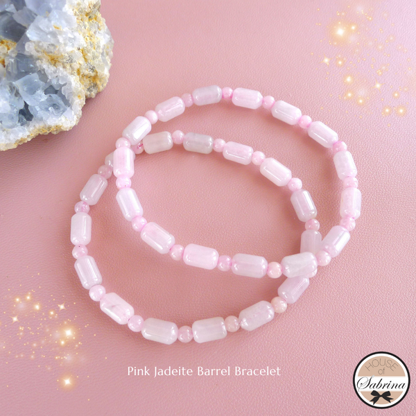 SPRING HAS SPRUNG PURPLE AND PINK JADEITE GEMSTONE BRACELET STACK