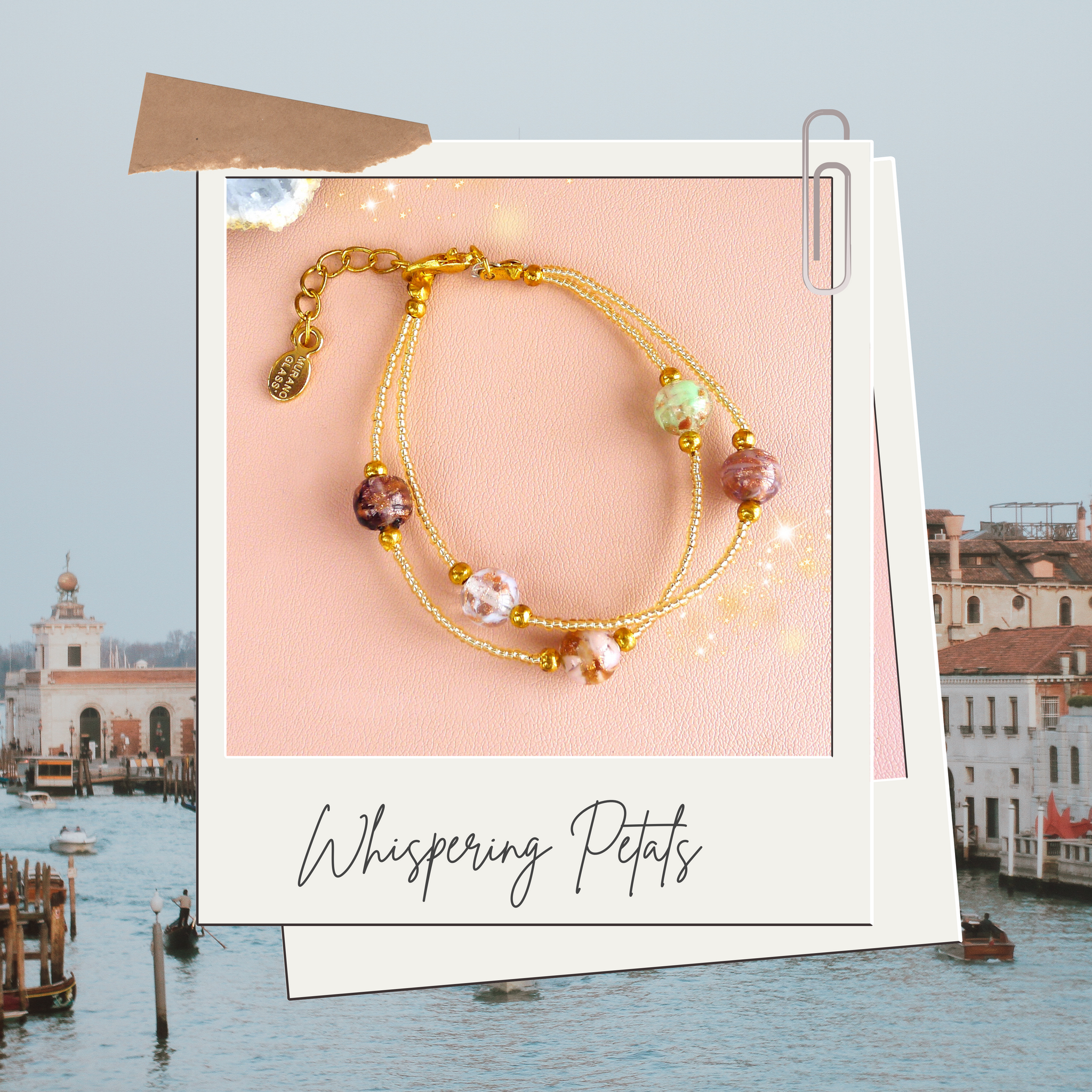 WHISPERING PETALS MURANO GLASS BRACELET