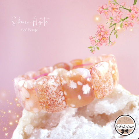 HIGH GRADE SAKURA AGATE SOFT BANGLE