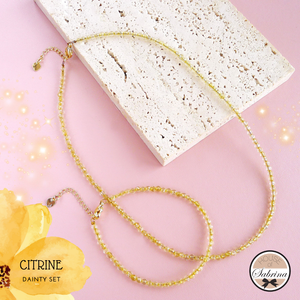 DAINTY 3MM CITRINE GEMSTONE BRACELET & NECKLACE