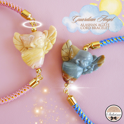 Guardian Angel Alashan Agate Cord Bracelet