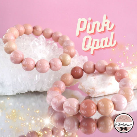 PINK OPAL GEMSTONE CHARM BRACELET