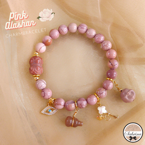 PINK ALASHAN CHARMBRACELET