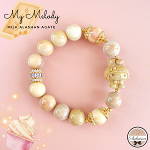 My Melody Milk Alashan Agate Gemstone Lucky Charm Bracelet