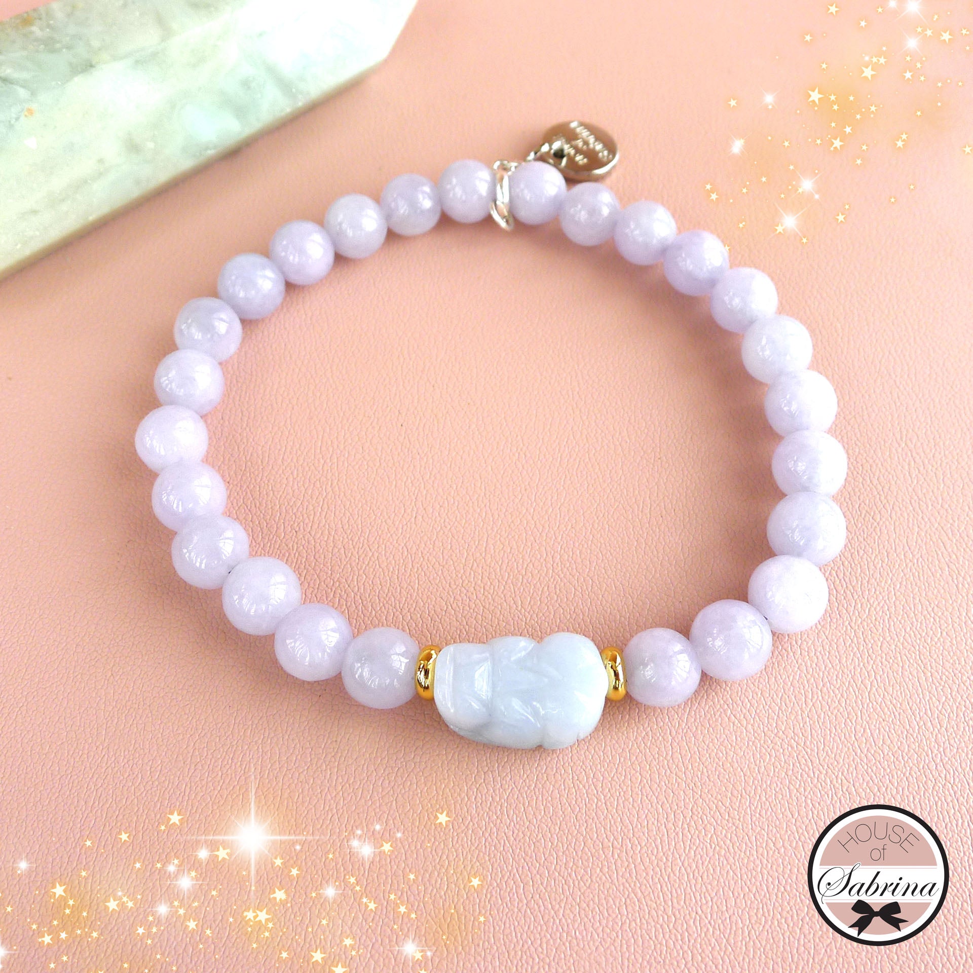 HIGH GRADE PURPLE HETIAN JADE PIXIU BRACELET