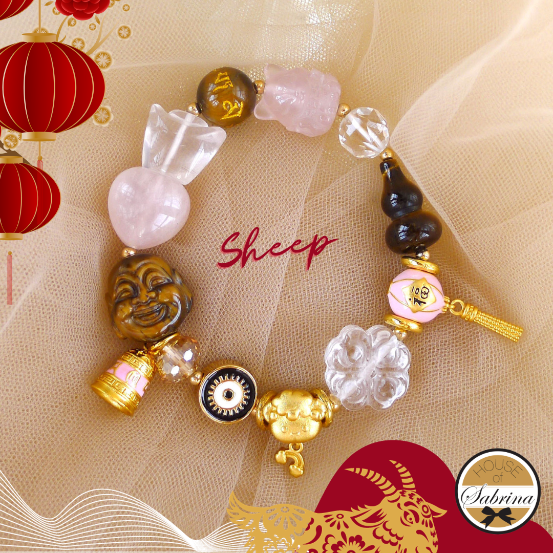 2024 SHEEP / GOAT ALL IN ONE GEMSTONE LUCKY CHARM BRACELET