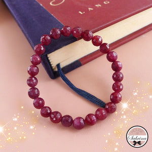 HIGH GRADE FACETED RUBY GEMSTONE BRACELET (7mm)