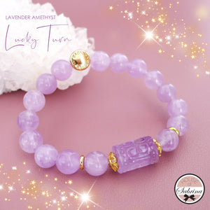 LAVENDER AMETHYST LUCKY TURN BARREL BRACELET