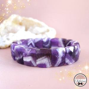 FACETED DREAM AMETHYST SOFT BANGLE BRACELET