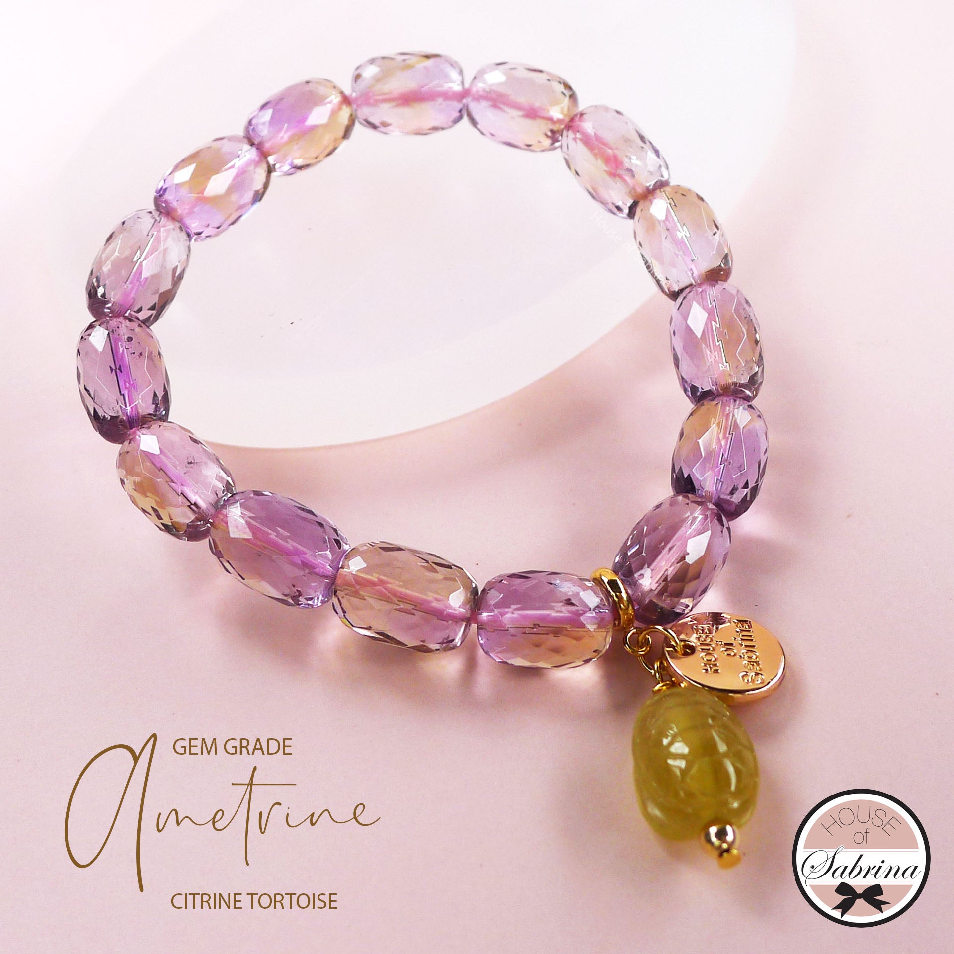 GEM GRADE AMETRINE BARREL BRACELET