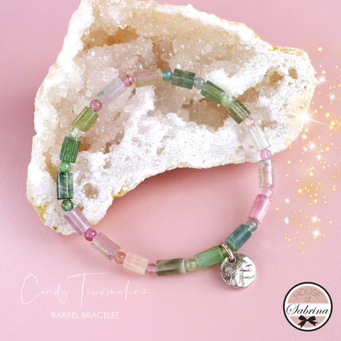 CANDY TOURMALINE BARREL GEMSTONE BRACELET