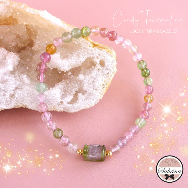 GEM GRADE CANDY TOURMALINE LUCKY TURN BRACELET