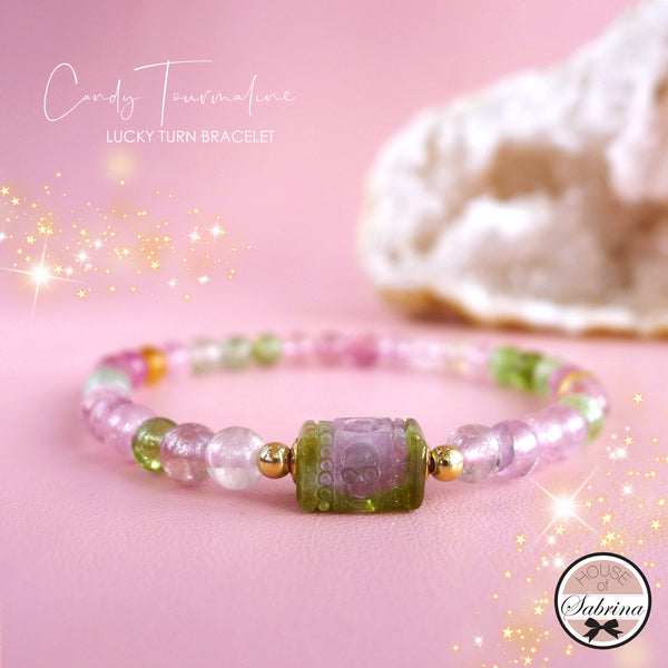 GEM GRADE CANDY TOURMALINE LUCKY TURN BRACELET