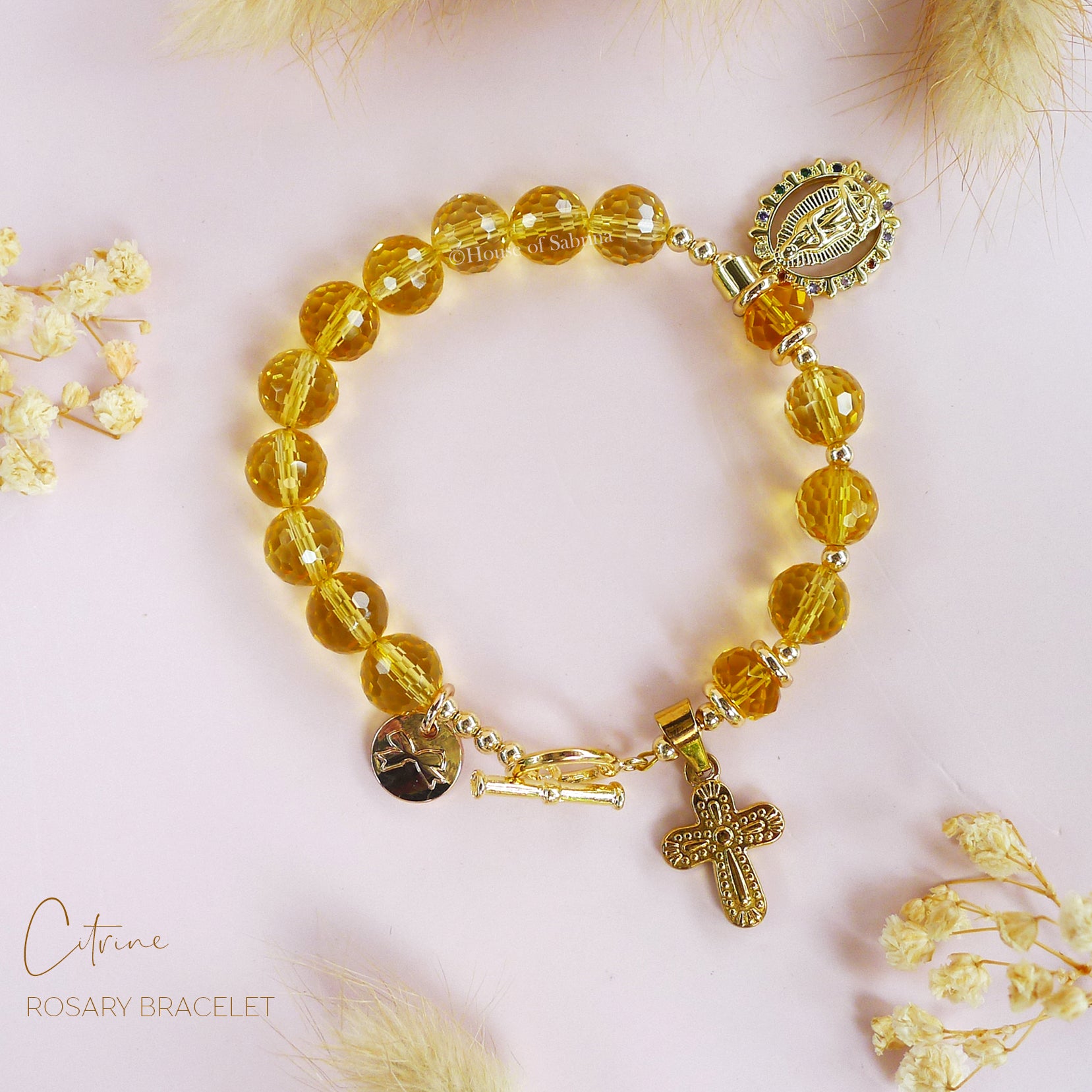 CITRINE ROSARY BRACELET