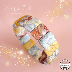 CRAZY LACE AGATE SOFT BANGLE GEMSTONE BRACELET