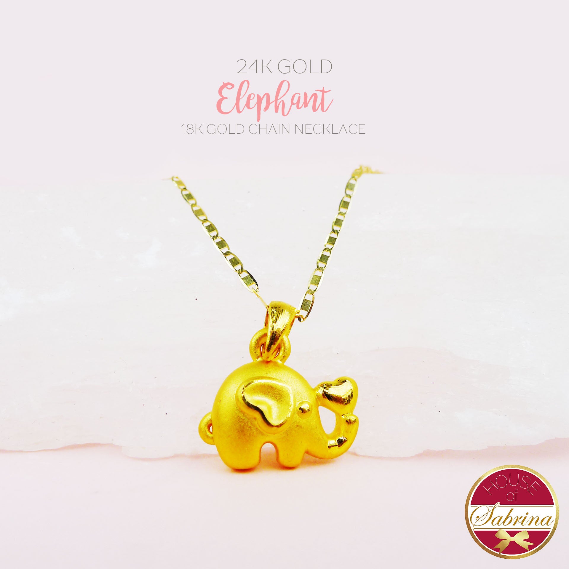 24K GOLD ELEPHANT NECKLACE