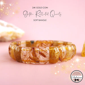 HIGH GRADE GOLDEN RUTILATED QUARTZ SOFT BANGLE