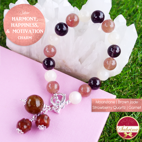 Harmony Happiness and Motivation Gemstone Bracelet