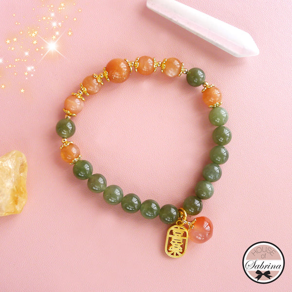 HIGH GRADE HETIAN JADE GEMSTONE LUCKY CHARM BRACELETS