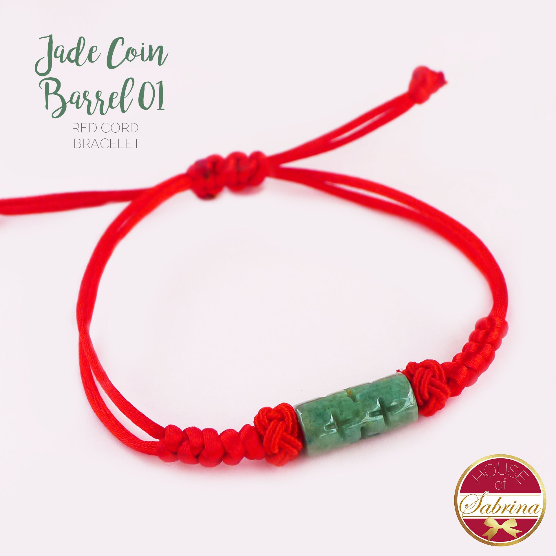 JADE COIN RED CORD BRACELETS