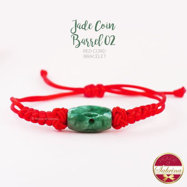 JADE COIN RED CORD BRACELETS