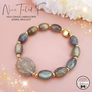 NINE TAILED FOX HIGH GRADE LABRADORITE GEMSTONE BRACELET