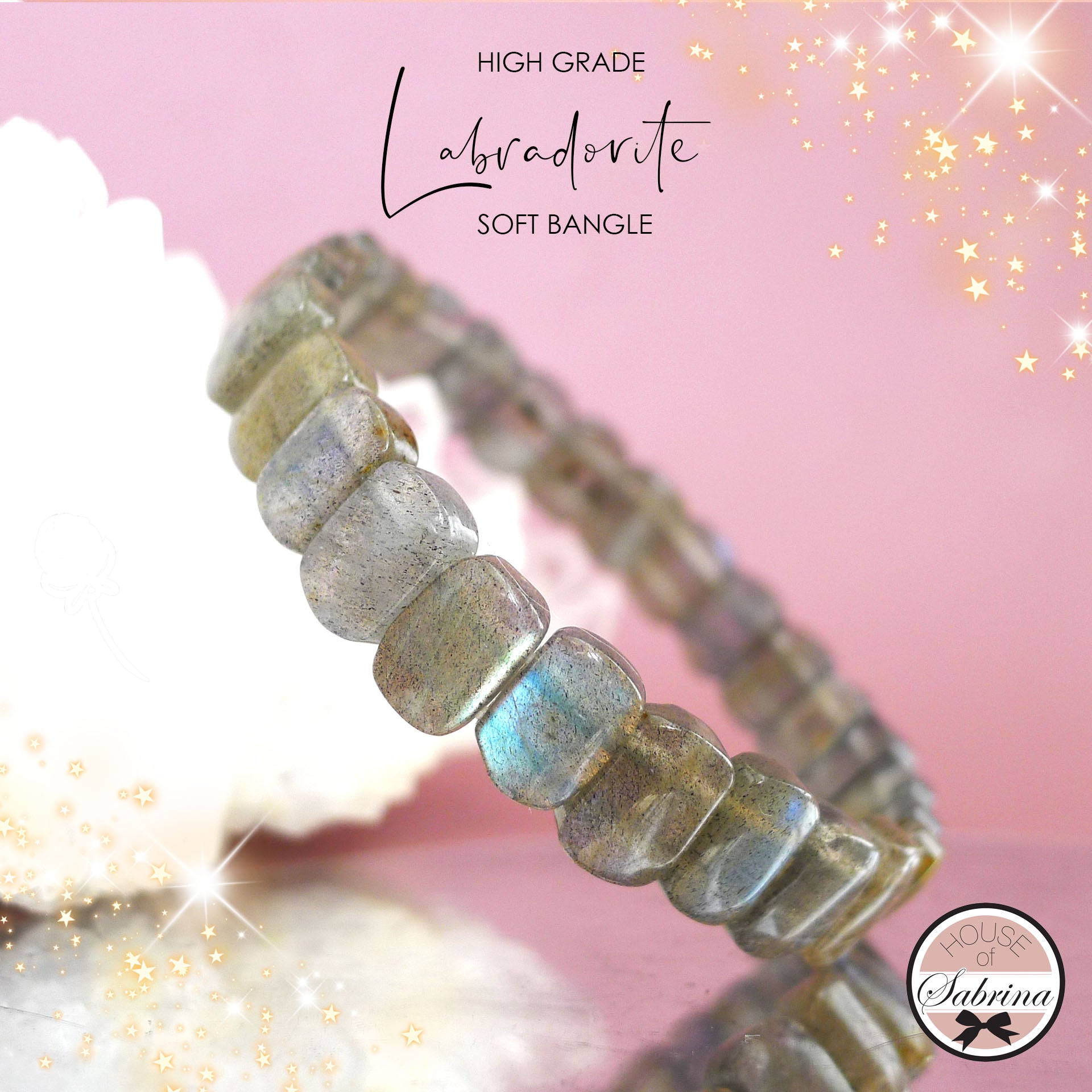 HIGH GRADE LABRADORITE SOFT BANGLE