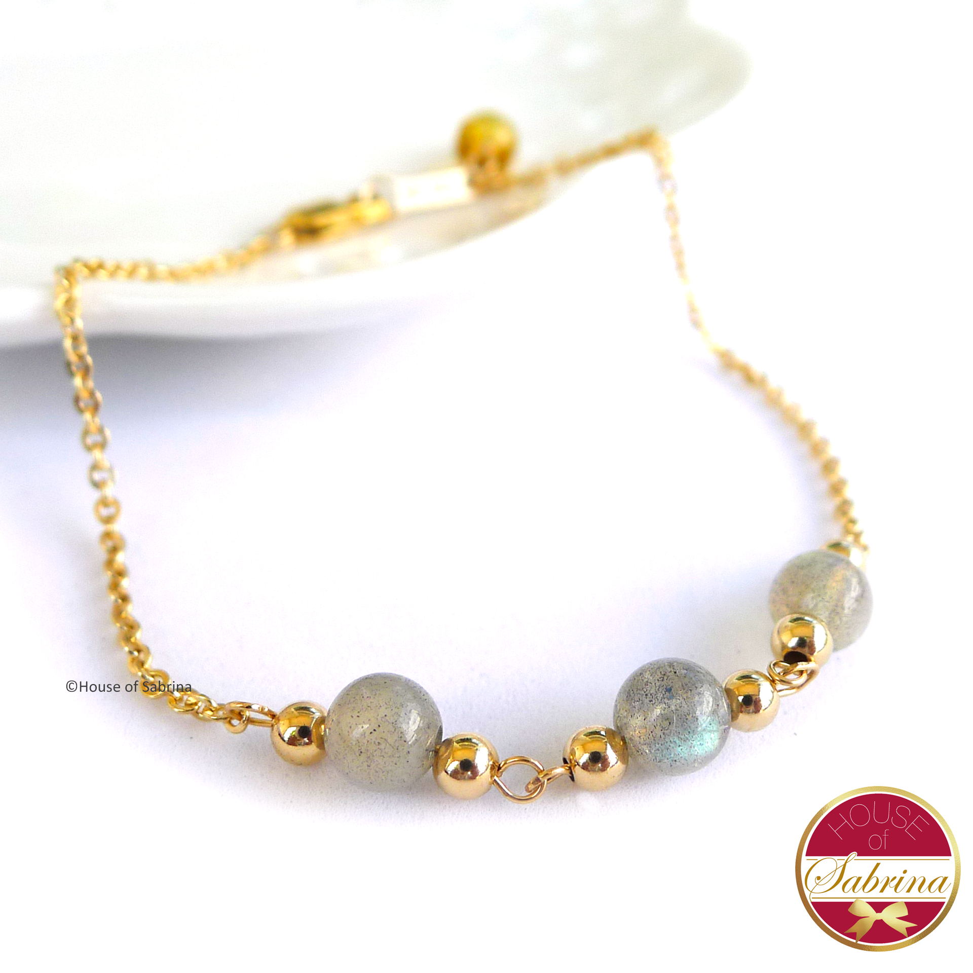 Dainty Labradorite Trio Bracelet