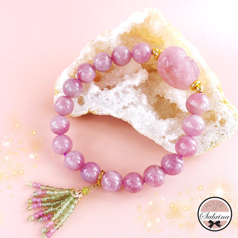 MADAGASCAN ROSE QUARTZ PIXIU TASSEL BRACELET