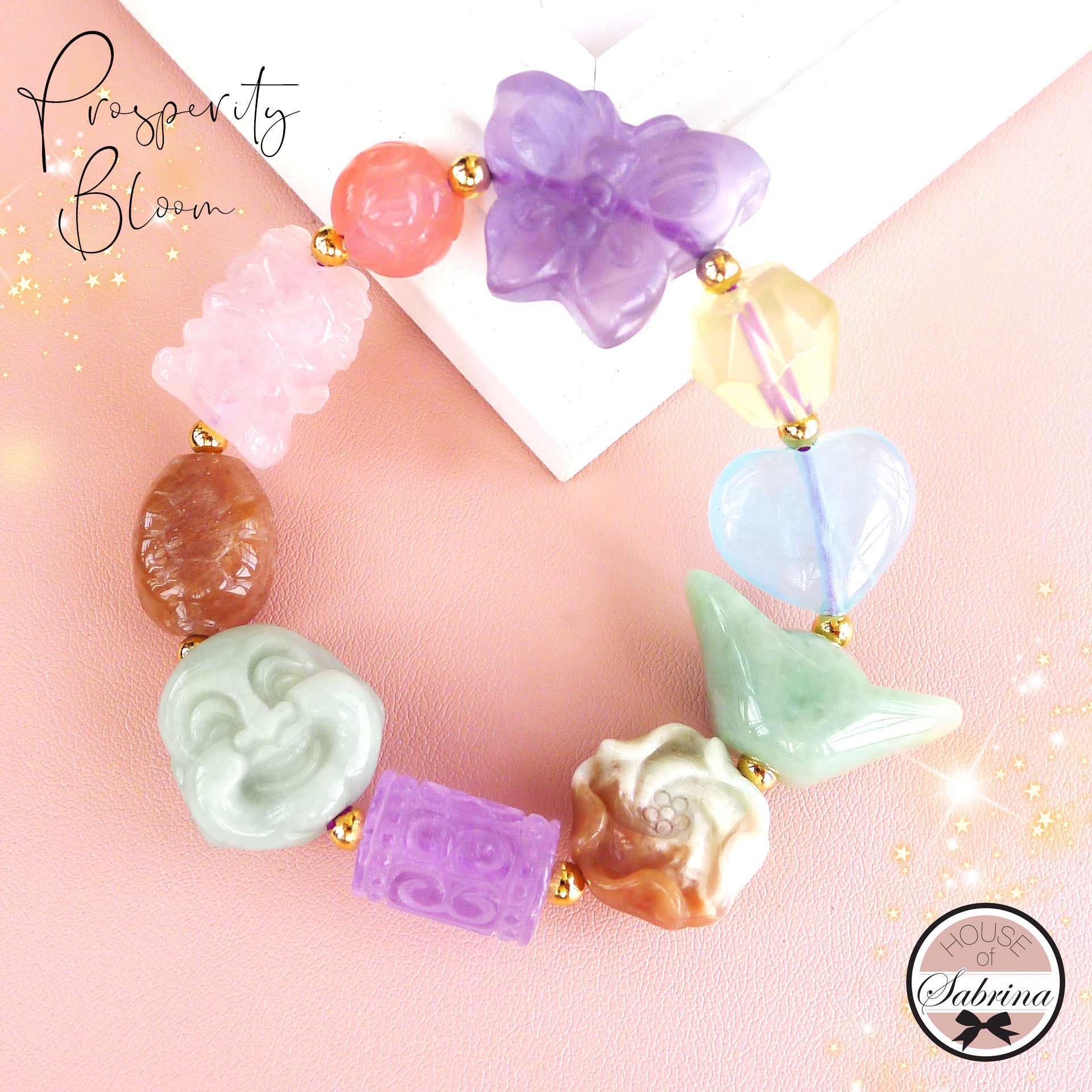 PROSPERITY BLOOM PREMIUM GEMSTONE LUCKY CHARM BRACELET