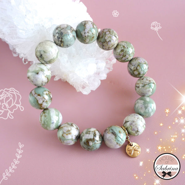 PURPLE HETIAN JADE GARDEN BLOOMS BRACELET