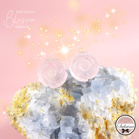 ROSE QUARTZ BLOSSOM EARRINGS