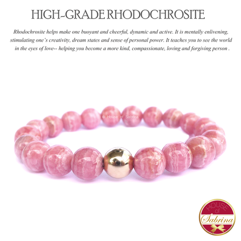 High-Grade Rhodochrosite Gemstone Bracelet (8mm)