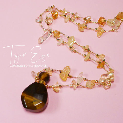 TIGER EYE GEMSTONE BOTTLE NECKLACE