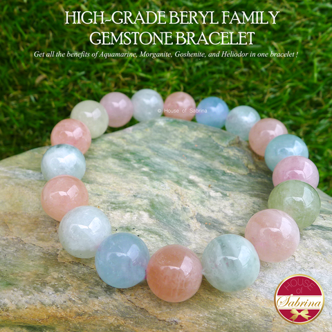 High-Grade Beryl Family Gemstone Bracelet (8mm)