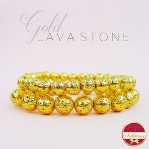 GOLD PLATED LAVA STONE