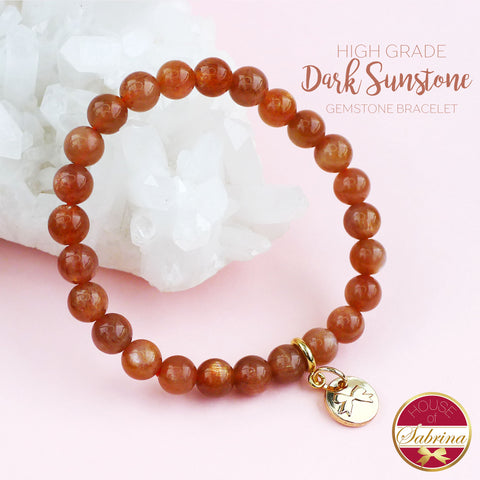 HIGH GRADE DARK SUNSTONE GEMSTONE BRACELET